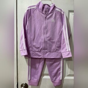 Adidas Kids Pink Tracksuit Bottoms